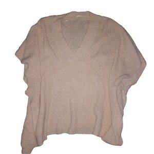 Loft Size XS S Sweater Layering‎ Poncho Women's Teal Peach V Neck Oversized